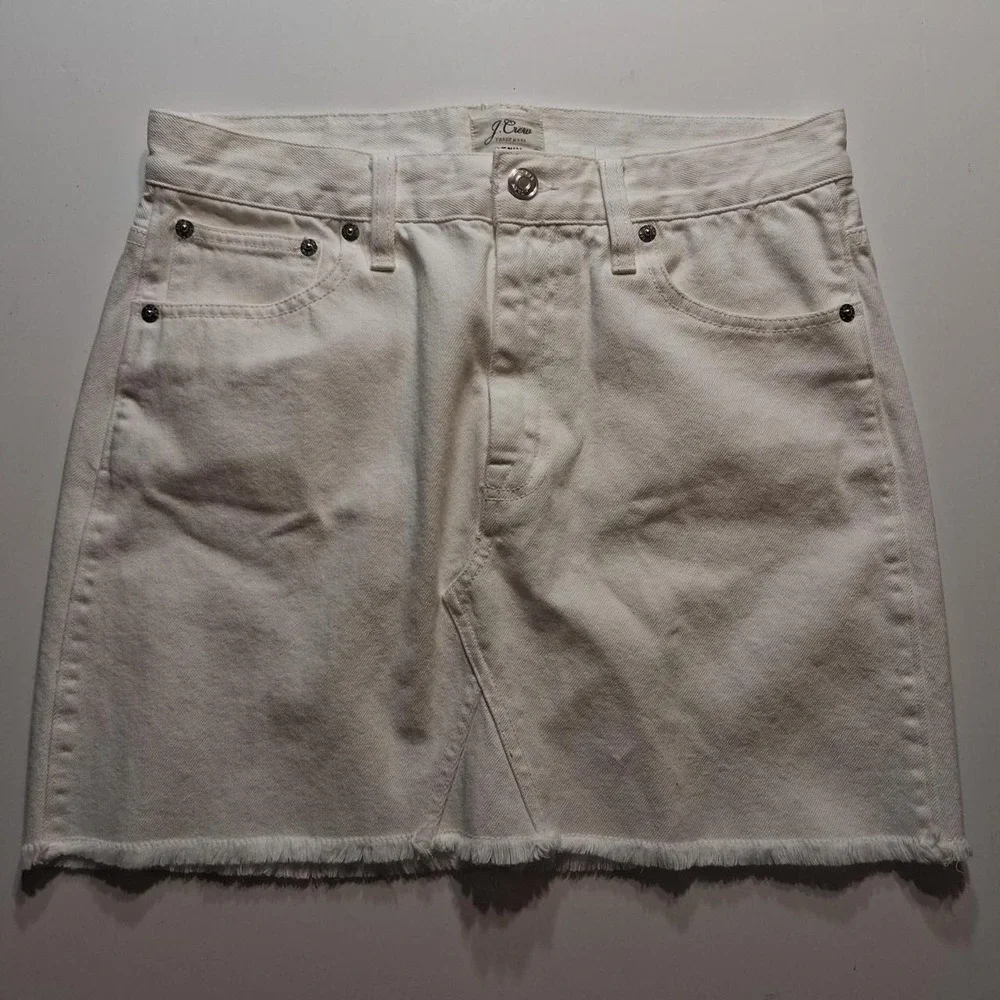 Women's J. Crew white denim mini skirt  Size 27P